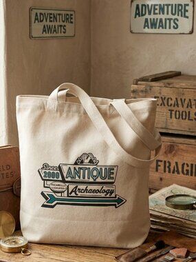 Antique Archaeology canvas shopping tote bag